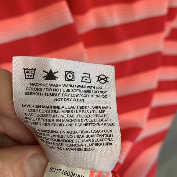 Nike Golf NWOTs Dri-Fit Red Pink White Striped Performance SS Polo Shirt Size M - Picture 8 of 13